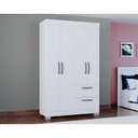 Ver imagem 3 de Guarda Roupa Solteiro Tóquio 4 Portas Branco Brilho - Poquema