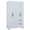 Ver imagem 1 de Guarda Roupa Solteiro Tóquio 4 Portas Branco Brilho - Poquema