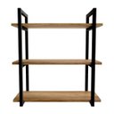 Ver imagem 1 de Kit de Prateleiras com Suporte em Aço Estilo Industrial Kit Prat Ind 3p:preto com Mel