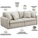 Ver imagem 7 de Sofá Cama Retrátil 4 Lugares para Sala de Estar 270cm Asher T03 Veludo Bege - Lyam Decor