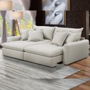 Ver imagem 6 de Sofá Cama Retrátil 4 Lugares para Sala de Estar 270cm Asher T03 Veludo Bege - Lyam Decor
