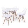 Conjunto Mesa Eiffel Branca 100cm + 4 Cadeiras Vision - Branco - 1