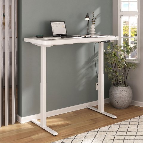 Mesa Escrivaninha Home Office Premium com Regulagem de Altura Branco - Artany Móveis