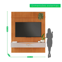 Ver imagem 3 de Painel Riso Ripado 2,18x1,82cm com Nicho Jcm Cinamomo/off