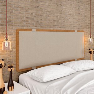 Cabeceira Estofada para Cama Queen Dallas Linho Bege - M. a Cinamomo/linho Bege