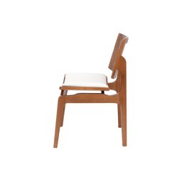 Cadeira Jantar Palhinha Assento Estofado Megan Conforto Cor Nozes:boucle Branco - 6