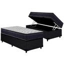 Ver imagem 1 de Cama Box Baú Solteiro: Colchão Espuma D45 Ortobom Airtech 150 + Base CRC Courano Black(88x188)