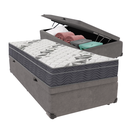 Ver imagem 1 de Cama Box Baú Solteiro Cinza e Colchão Airtech 100 D33 Ortobom
