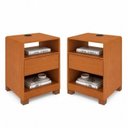 Ver imagem 2 de Kit com 2 Mesa de Cabeceira 1 Gaveta Orgânica Luna com Carregador USB 100% MDF Yescasa