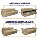 Ver imagem 5 de Sofá Cama Baú Ravello sem Caixa 2,26m Linho 3 Lugares