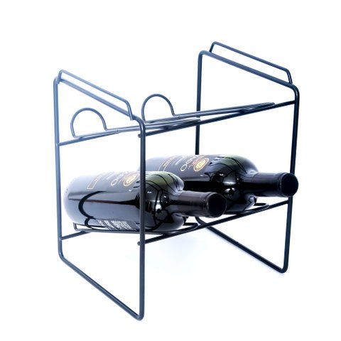 Garrafeiro Mini Empilhável Suporte Garrafas Preto Jomer 2437