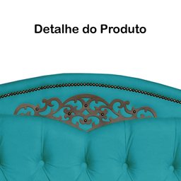 Cabeceira mais Calçadeira Casal King 195cm Para Cama Box Greta Suede Azul Turquesa - DS Estofados - 5
