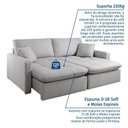 Ver imagem 5 de Sofá Retrátil e Reclinável 240cm com Almofadas Decorativas Liv Yescasa Cinza