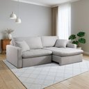 Ver imagem 1 de Sofá Retrátil e Reclinável 240cm com Almofadas Decorativas Liv Yescasa Cinza