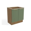 Ver imagem 1 de Balcão de Cozinha Botanic M623 c/ 2 Portas p/Cooktop - Kappesberg Nogueira/Oliva/Nogueira -