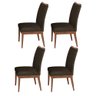 Conjunto 4 Cadeira Decorativa Leticia Aveludado Marrom - 1