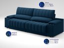 Ver imagem 2 de Sofá com Porta Copos Carregador USB Ret Rec Murano 2,30m Velosuede Petróleo - NETSOFAS