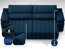 Ver imagem 7 de Sofá com Porta Copos Carregador USB Ret Rec Murano 2,30m Velosuede Petróleo - NETSOFAS