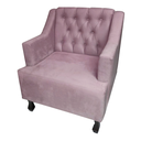 Ver imagem 2 de Poltrona Cadeira Decorativa Para Sala E Recepção Genesis Rosê -LM DECOR