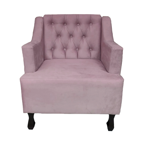 Poltrona Cadeira Decorativa Para Sala E Recepção Genesis Rosê -LM DECOR