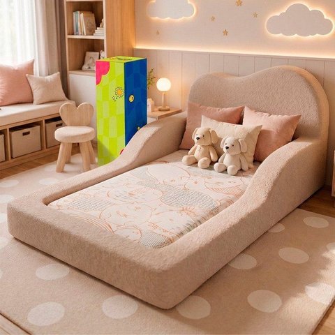 Cama Montessoriana Solteiro Cloud 118x220cm Xpand Tech Bouclê Cama Inbox