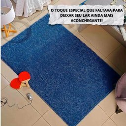 Tapete Passadeira 50x100 Class Quarto Peludo Azul Jeans - 2