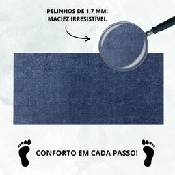 Tapete Passadeira 50x100 Class Quarto Peludo Azul Jeans - 6