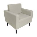 Ver imagem 2 de Poltrona Estofada Para Sala de Espera Leticia Slim Corano Bege - LM DECOR