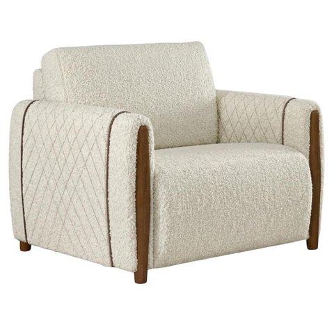 Poltrona Decorativa Aurora Pes Madeira Boucle Tce 1010 Moll