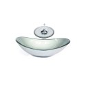 Ver imagem 1 de CUBA DE VIDRO OVAL 47CM PRATA + VALVULA + TORNEIRA CASCATA