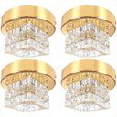 Ver imagem 1 de 4 Spot de Cristal Sobrepor Plafon Dourado Brilhoso G9 Bet44
