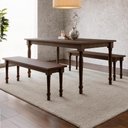 Ver imagem 2 de Mesa Madeira 160cm e 2 Bancos 137cm Rubia Café F07 - Mpozenato
