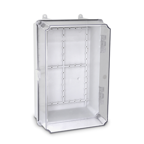 Caixa Plastica C28-18-14cm Fecho Media Tampa Transparente Sibratec