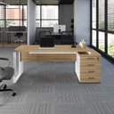 Ver imagem 1 de Mesa Escritório Diretor 1,70m a 1,92m 4 Gavetas Pé Metal F5