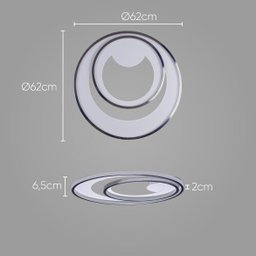 Plafon de Sobrepor Loop Cromado 62cm 60w 3000k Led - Hm008cr - Bella - 2