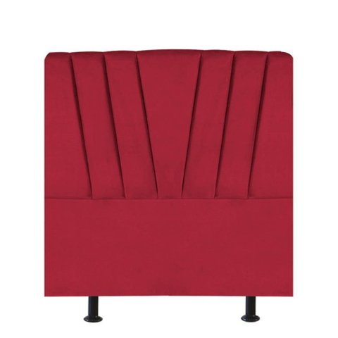 Cabeceira Estofada Bélgica 100cm Solteiro para Cama Colchão Box Quarto Suede Vermelho - Aurora