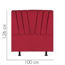 Ver imagem 2 de Cabeceira Estofada Bélgica 100cm Solteiro para Cama Colchão Box Quarto Suede Vermelho - Aurora