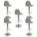 Ver imagem 1 de Kit 5 Banquetas Joly Luisa Eames Saarinen Base Giratória Cromada - Cinza