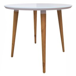 Mesa De Jantar Redonda 90cm 4 Lugares Tampo de Vidro Veneza C14 Branco - Mpozenato - 1 Mesa De Jantar Redonda 90cm 4 Lugares Tampo de Vidro Veneza C14 Branco - Mpozenato - 1