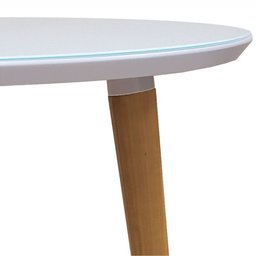 Mesa De Jantar Redonda 90cm 4 Lugares Tampo de Vidro Veneza C14 Branco - Mpozenato - 3 Mesa De Jantar Redonda 90cm 4 Lugares Tampo de Vidro Veneza C14 Branco - Mpozenato - 3