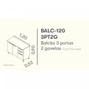 Ver imagem 5 de Balcão de Cozinha 120cm 3 Portas 2 Gavetas em MDF com Pia Inox Porto Itatiaia