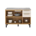 Ver imagem 4 de Balcão de Cozinha 120cm 3 Portas 2 Gavetas em MDF com Pia Inox Porto Itatiaia