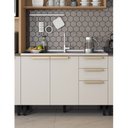 Ver imagem 1 de Balcão de Cozinha 120cm 3 Portas 2 Gavetas em MDF com Pia Inox Porto Itatiaia