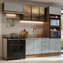 Ver imagem 1 de Armário de Cozinha Completa 270 cm Rustic/Cinza Lux Madesa 08