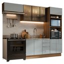 Ver imagem 2 de Armário de Cozinha Completa 270 cm Rustic/Cinza Lux Madesa 08