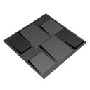 Ver imagem 3 de KIT 60 Placas 3D PVC Preto Decoração Revestimento de Parede e Teto (15m²) - RUBIK
