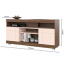 Ver imagem 4 de Rack com Painel para Tv até 55 Polegadas Bello 2 Portas Nogueira Real/off White - Pnr Móveis
