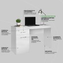 Ver imagem 3 de Escrivaninha para Escritório Vitória 1 Porta 1 Gaveta Branco - Demóbile