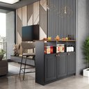 Ver imagem 1 de Bancada Gourmet 120cm 3 Portas com Nichos Hera Fidelitá Chumbo