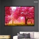 Ver imagem 2 de Quadro Decorativo - Flores de Cerejeira Paisagem Rosa Flnt034 - Vidro com Impressão Uv - 60x40cm